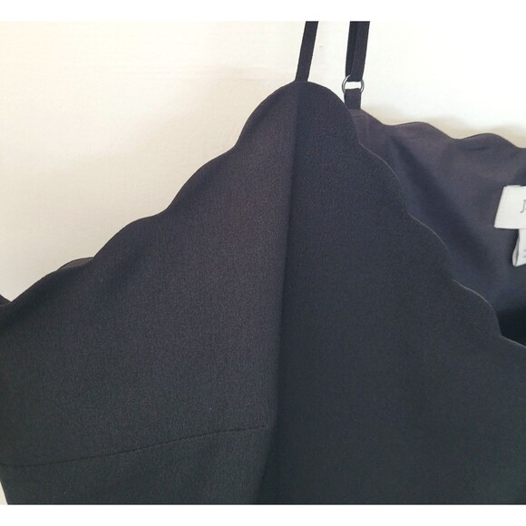 J. Crew Scalloped Cami Top Womens Size 6 Black Adjust Straps Lined 90s Coquette - Picture 3 of 7